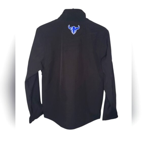 Rough Hand Men's Jacket Size L Blue Black Full Zip Wind & Water Resistant - Picture 3 of 8